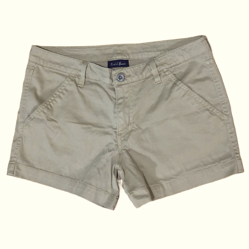 Levis Khaki Tan Women’s Casual‎ Chino Cotton Spandex Shorts size 12